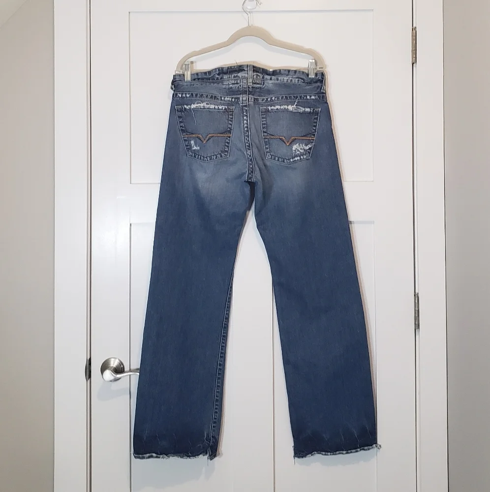 Guess Premium Distressed Patches Midrise Medium Rise Jeans Men's Size 34 X 33